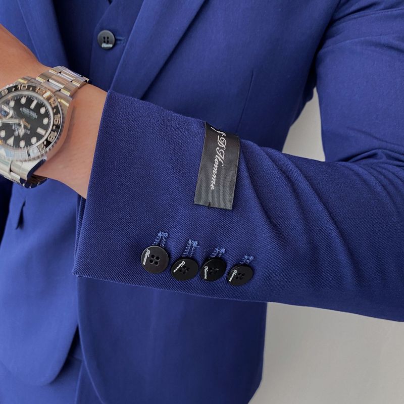 Men's Slim Fit Wedding Suit – Single/Double-Breasted Blue Groom Suit With Vest & Trousers_voghion.com