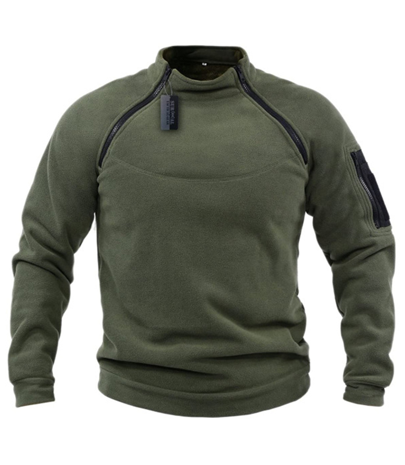 Taktische Outdoor-Polarfleece-Jacke für Herren, Jagdkleidung, warmer Reißverschluss-Pullover, winddichter Mantel, Thermo-Wanderpullover_voghion.com