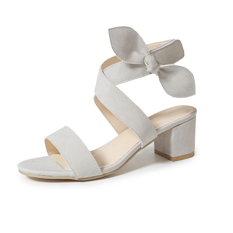 2025 Summer New Large Women's High Heel Sandals Cross Tie Side Bow Design Style_voghion.com