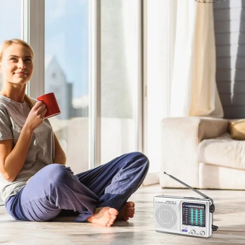 1KU Built-in Speaker Portable Mini Digital Radio SW/AM/FM Battery Operated Telescopic Antenna For Indoor Outdoor_voghion.com