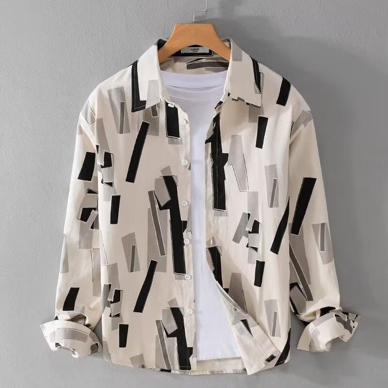 Camicie a maniche lunghe per uomo primavera e autunno camicie stampate di alta qualità per ragazzi e adolescenti. Tendenza giacca sottile estiva_voghion.com