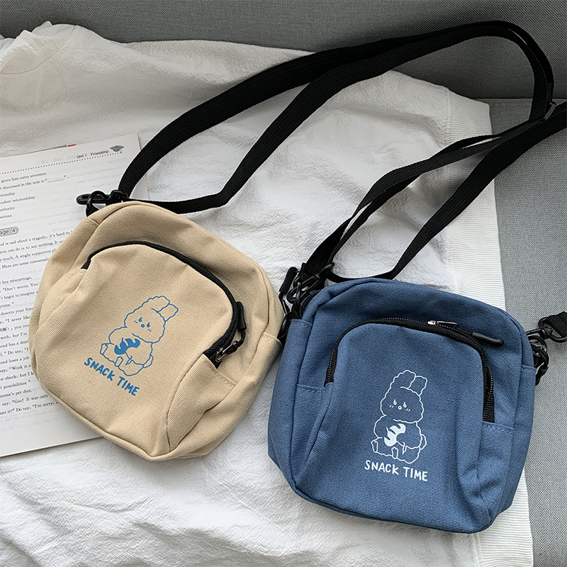 Borsa a tracolla piccola in tela con coniglio carino da donna, casual, per studenti, ragazze, borse a tracolla, vintage, da donna, borsa per telefono, borsa a tracolla_voghion.com