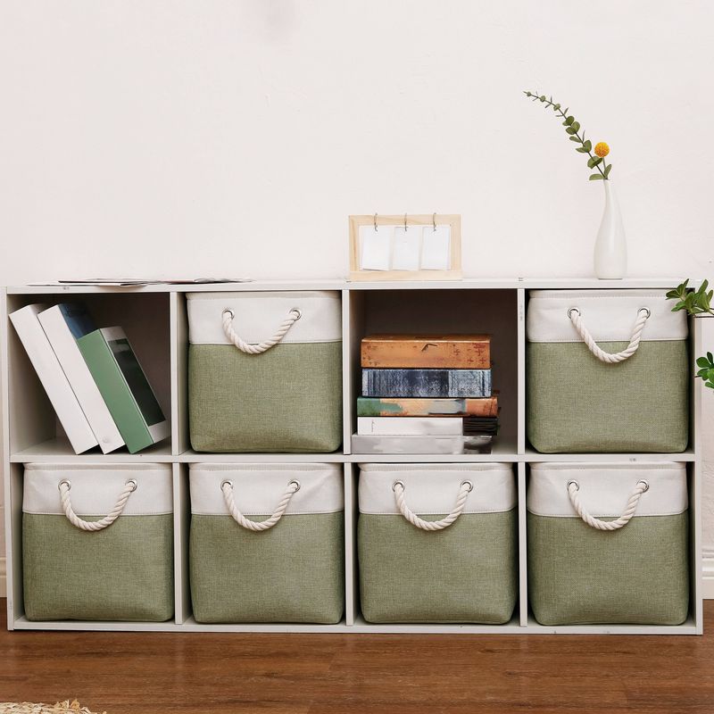 6pcs Cubic Storage Box, Foldable Storage Box, Foldable 33.02x33.02x33.02 Cm Cubic Storage Box For Wardrobe, Durable Rope Pull Handle Cubic Storage Box_voghion.com