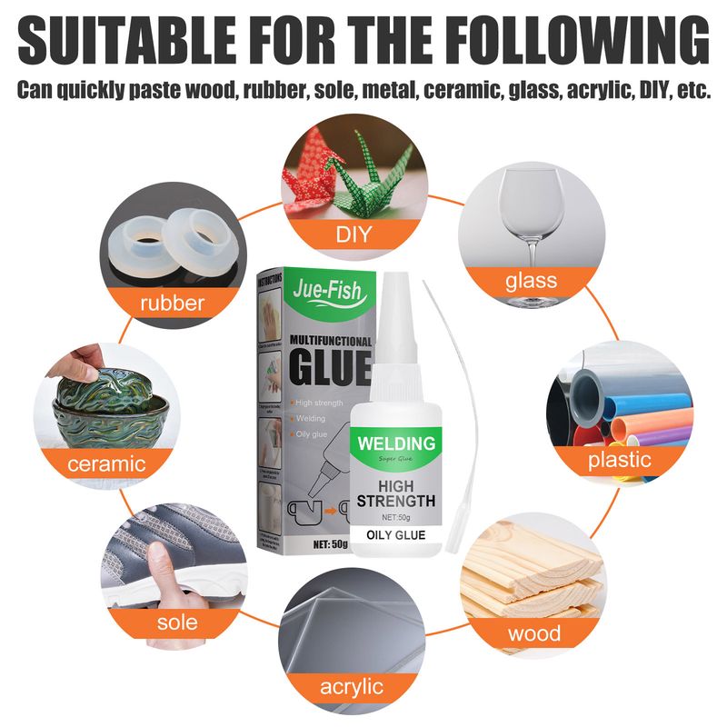 Jue-Fish Colla multifunzionale Legno Vetro Ceramica Speciale Trasparente Colla ad asciugatura rapida Colla universale impermeabile_voghion.com
