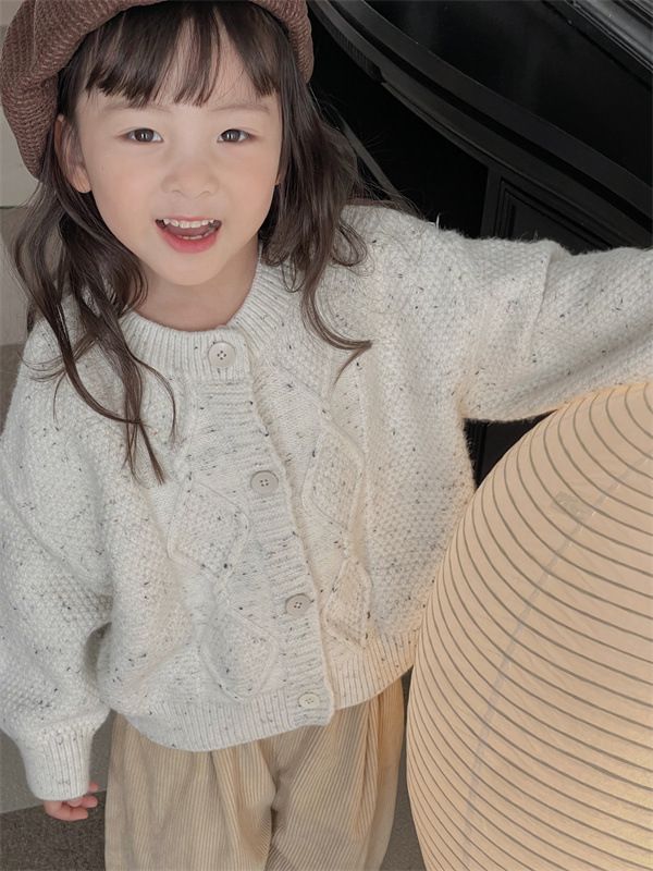 Kinder Herbst Strickmantel Jungen Mädchen Pullover Mädchen Schatz Pullover Mädchen Twist Cardigan_voghion.com