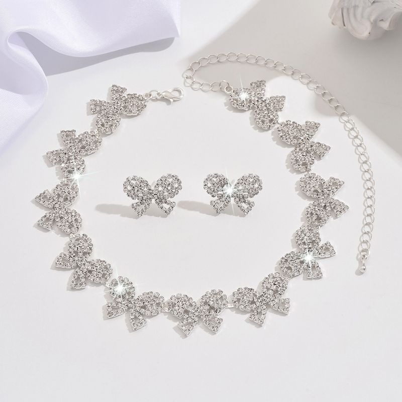 Jewelry & Accessories Fashion Bow Necklace Party Accessories Flashing All Match Full Diamond Necklace_voghion.com