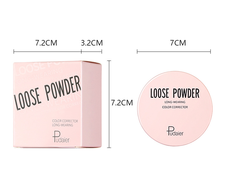 Løs pudder i tre farver Honningpudder Perlemorsmat Oliekontrol Makeup, der er svær at fjerne Concealer Makeup Fæstende pudder_voghion.com