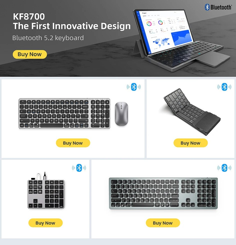 AVATTO prenosna mini zložljiva brezžična Bluetooth 5.1 tipkovnica s 3-kanalno povezavo za Windows, Android, IOS, tablico, iPad, telefon_voghion.com