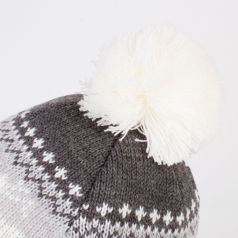 Mode Connectyle Tout-petit Bébé Garçons Filles Hiver Crâne Cerf Jacquard Enfants Cache-Oreilles Épais Chaud Tricoté Laine Bonnet Avec Pompon_voghion.com