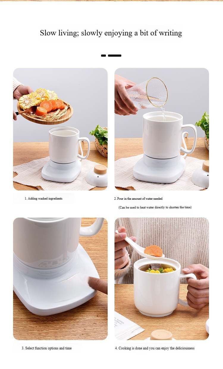 Mini Ceramic Electric Slow Cooker - 1.5L Smart Detachable Office Soup Maker For Porridge, Bird's Nest & Tea, Auto Keep-Warm Glass Kettle With Timer_voghion.com