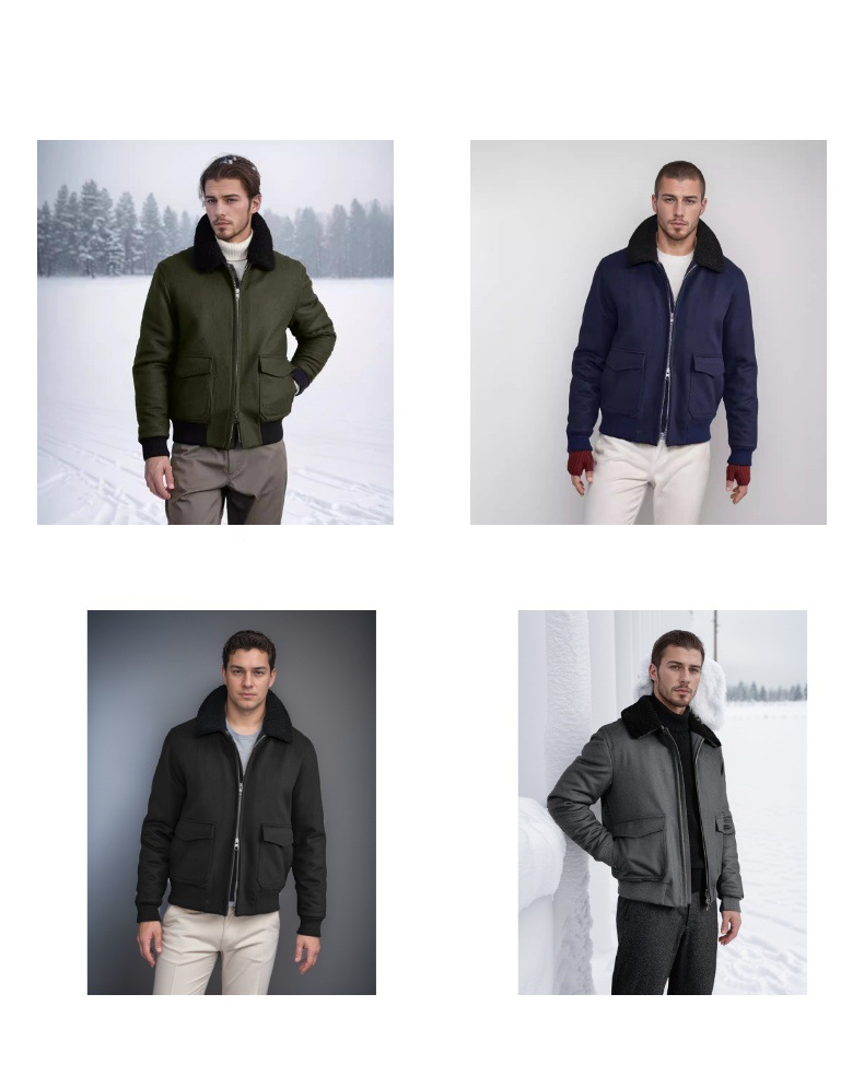 Herenkleding Wollen jassen Op voorraad Cross Border Casual Koreaanse stijl Bontkraag Heren herfst en winter Trendy wollen jassen Herenkleding_voghion.com