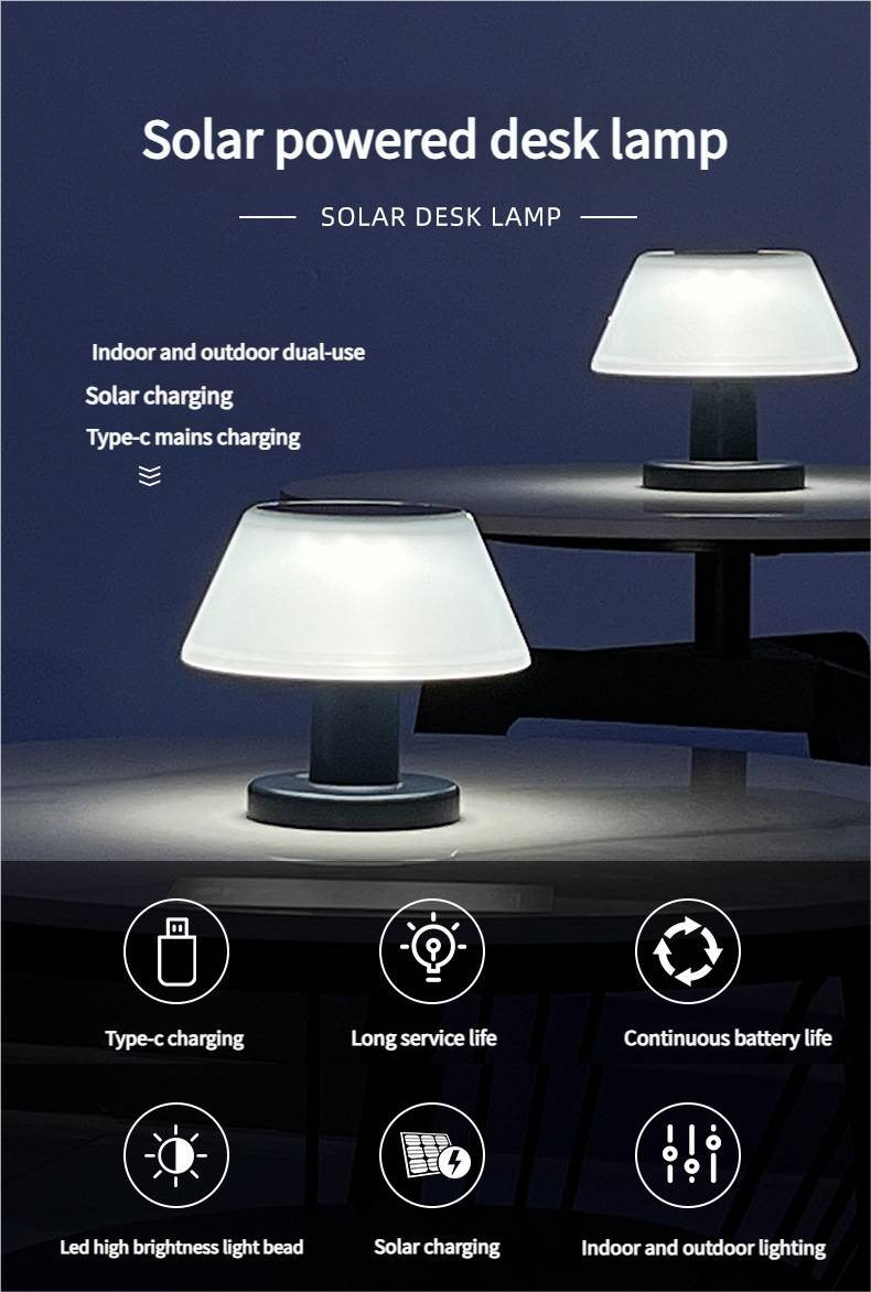 Outdoor Bar Solar Charging Table Lamp Outdoor Garden Solar Night Light Bar Table Lamp_voghion.com