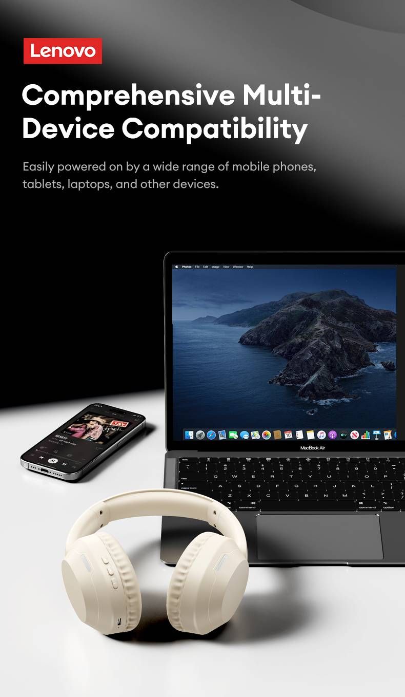 Original Lenovo LE601 Bluetooth 6.0 Headphones HD Call Wireless Low Latency Gaming Headsets Retro Style HiFi Sound Earphones Long Endurance_voghion.com