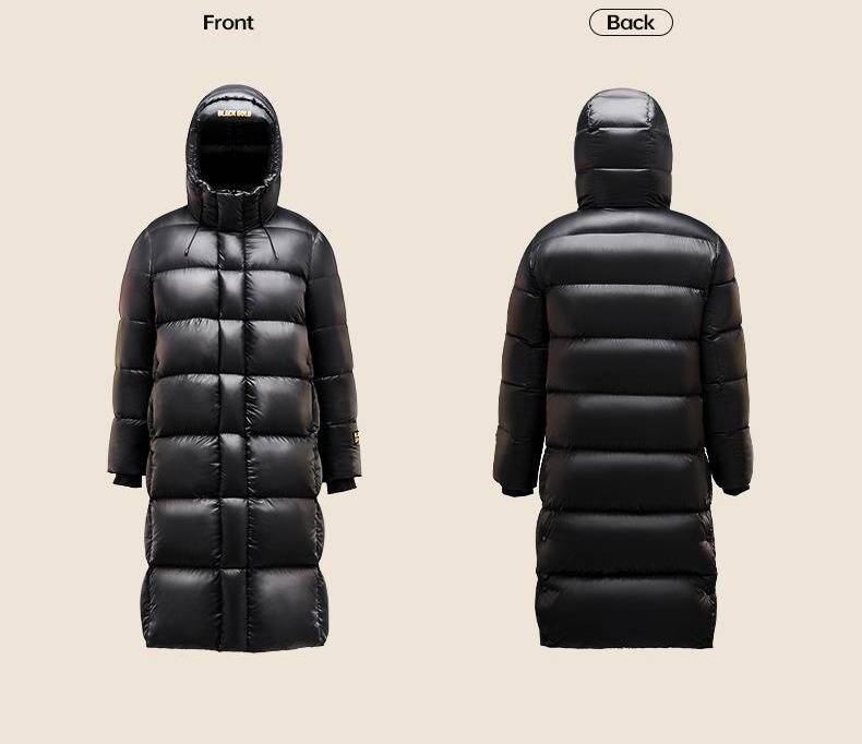 "Piumino unisex nero – Piumino lungo e corto con cappuccio, caldo capo essenziale per l'inverno (S-XXXL)"_voghion.com