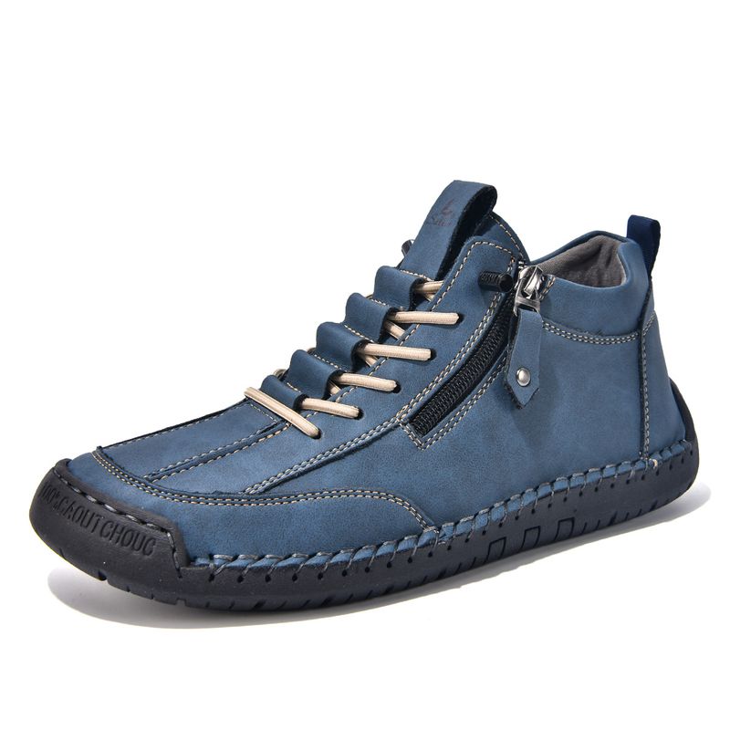1821 Polyurethane Men's Martin Casual Boots Blue, Choose Size And Tell Seller_voghion.com
