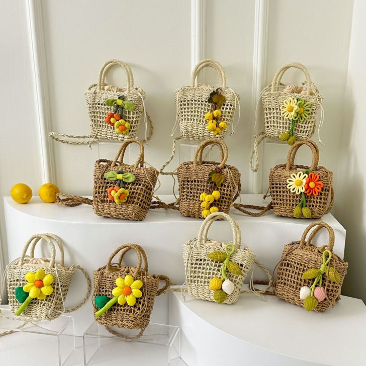 Woven For Women New Fashion Niche Shoulder Summer Vacation Beach Underarm Bucket Straw Bag_voghion.com