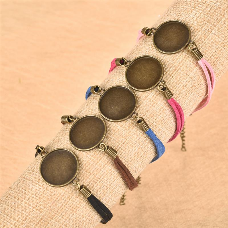 20Pcs Bracelet Cabochon Base Settings Fit 20mm/25mm Glass Cabochons Blank Cameo Tray Settings For DIY  Making Findings_voghion.com