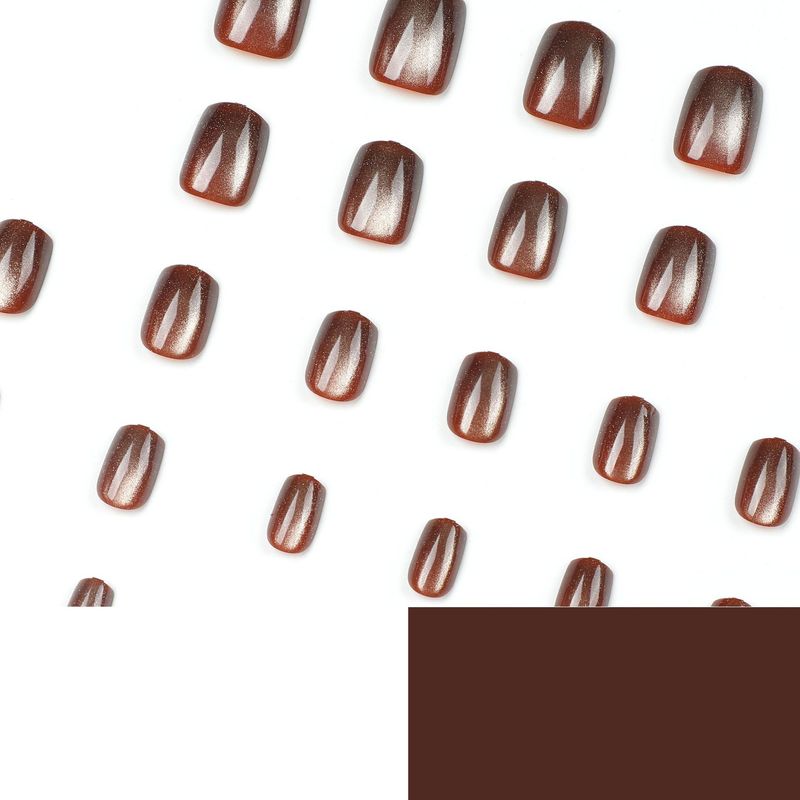 Wearing hazelnut brown cat eye enhancement, wearable patches, enhancement products, press on nail_voghion.com
