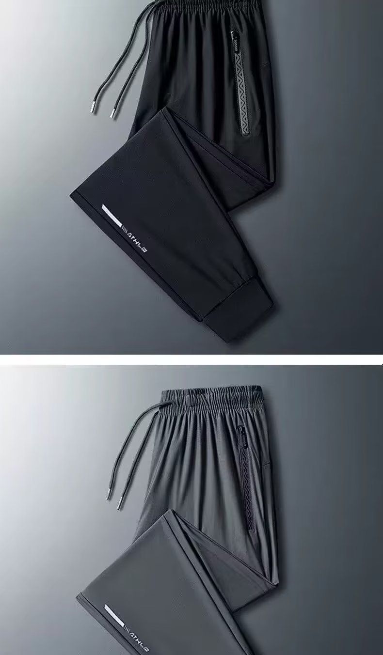 Porter un chantier de construction résistant à l'usure et aux taches Ice Silk grande taille pantalon de sport ample décontracté été pantalon long mince à séchage rapide_voghion.com