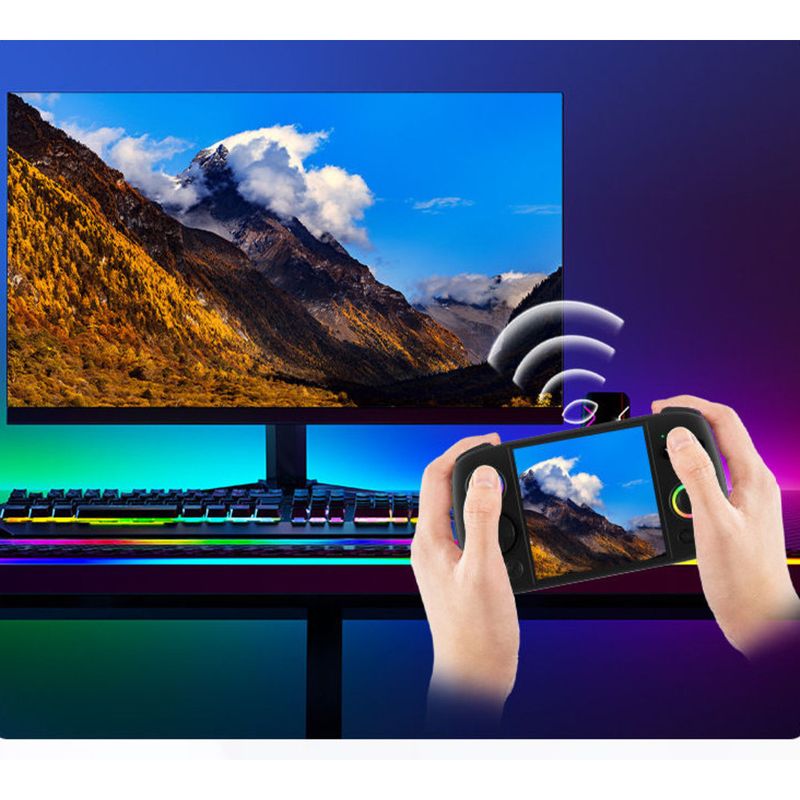 RG Cube Android 13 Connected To TV Square Screen Handheld Game Console 2024 Model With Controller And Ambient Light_voghion.com