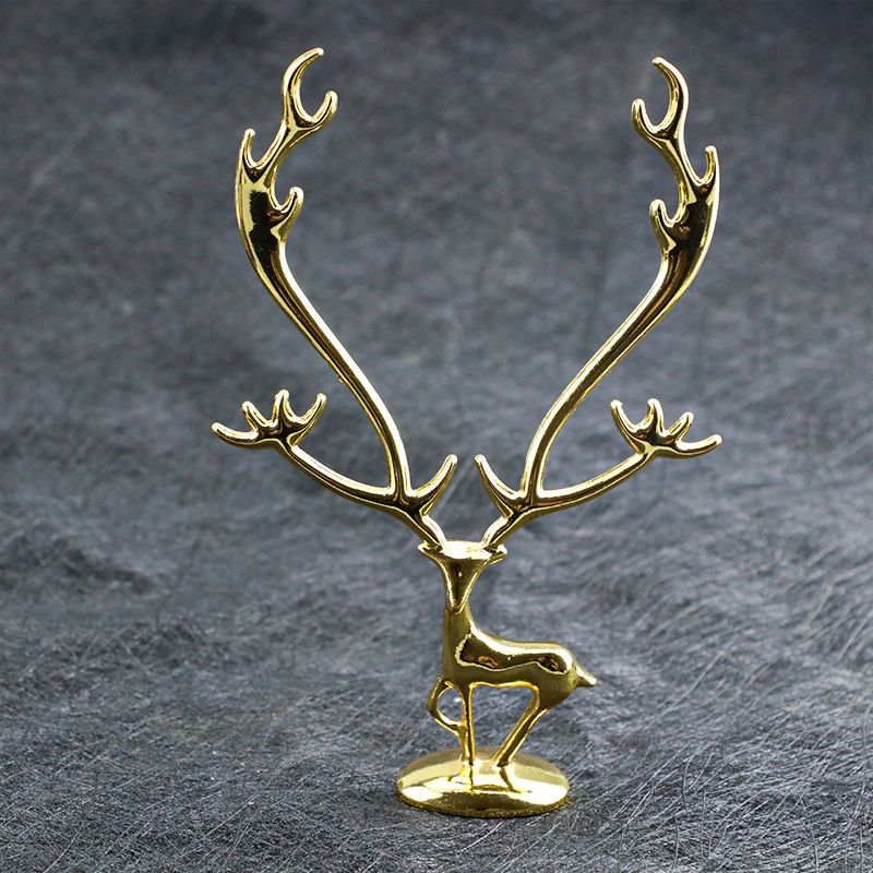 Hjortedekorasjon Golden Elk håndverk Nordisk lys luksusstil med bildekorasjon skrivebordsdekorasjon mini hjort_voghion.com