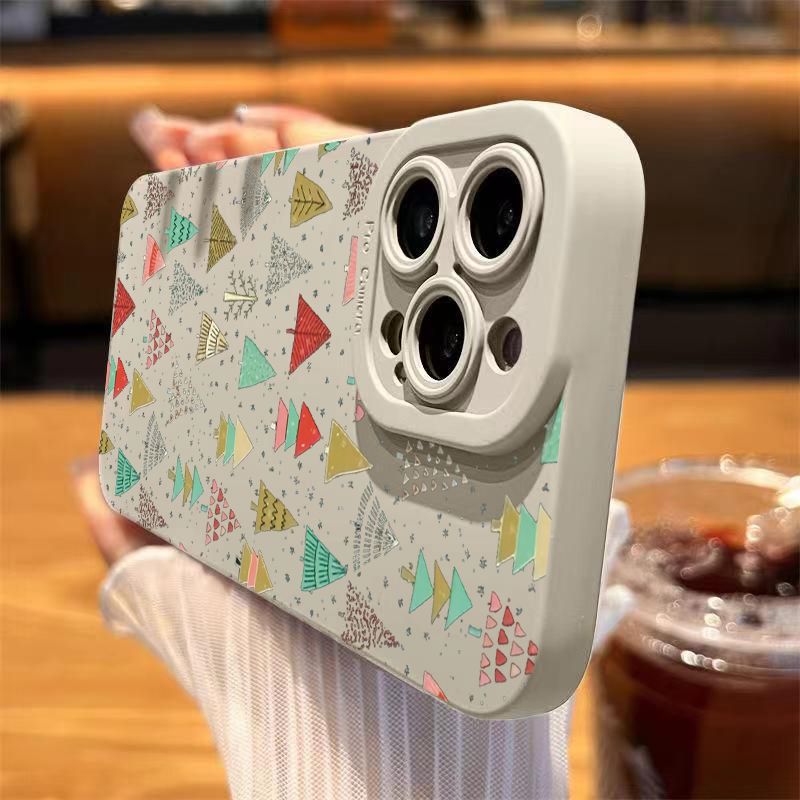 Festive Christmas Tree Graphic Phone Case For 16 15 14 13 12 11 Pro X XR XS SE2 8 7 Plus Pro Max Mini Silicone Back Cover_voghion.com