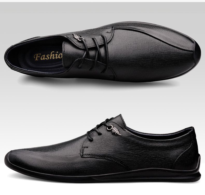 Schuhe mit runder Spitze, Schnürung vorne, Lederschuhe für Herren, Arbeitsschuhe für Herren_voghion.com