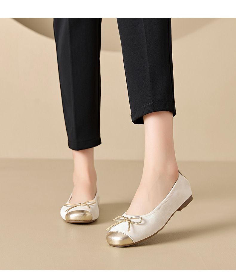 2024 Frühling Schaffell Single Damen Korean Edition Fliege Kleines Leder mit One Step, Big Bean Schuhe_voghion.com