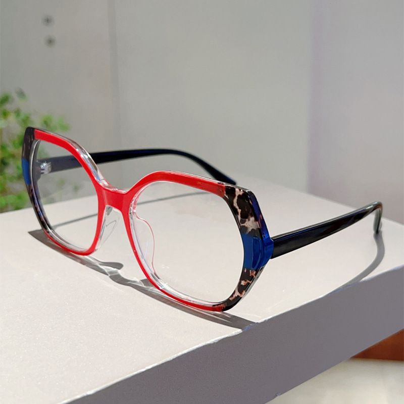 Trendy Polygon Personalized Blocking Anti Blue Light Glasses TR90 Internet Famous Same Style Plain Color High-end Sense_voghion.com