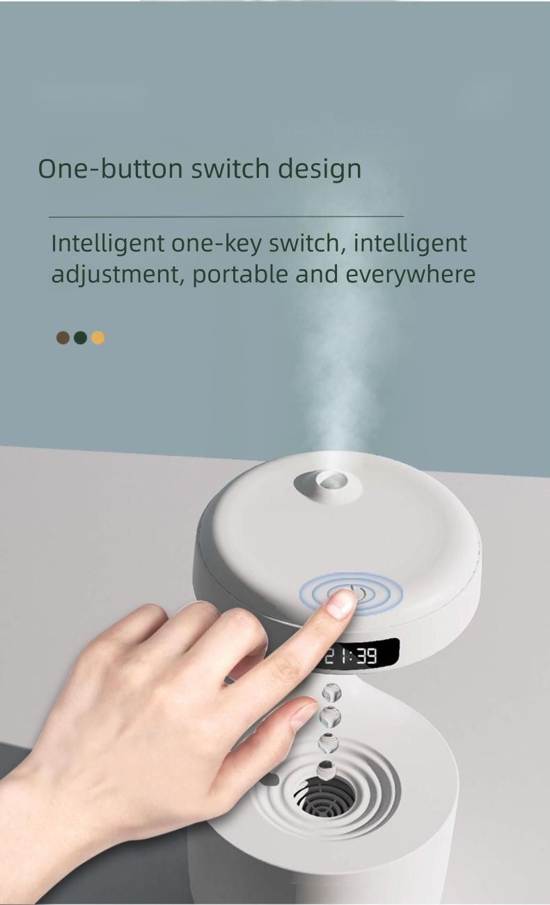 Umidificatore antigravità, sfera di nebbia levitante con luce notturna, USB silenzioso per scrivania da camera da letto, gadget tecnologico fantastico_voghion.com