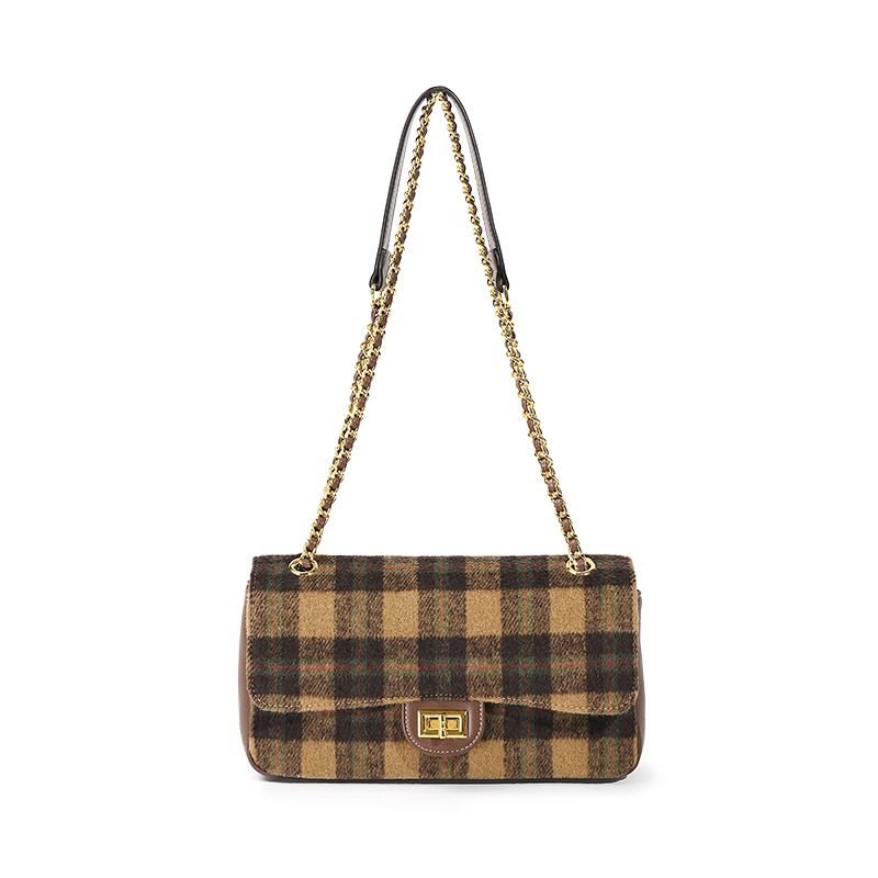 Damen Herbst Winter Neue Mode Nischendesign Unterarm Woll Schulterkette High-End Crossbody Kleine Quadratische Tasche_voghion.com
