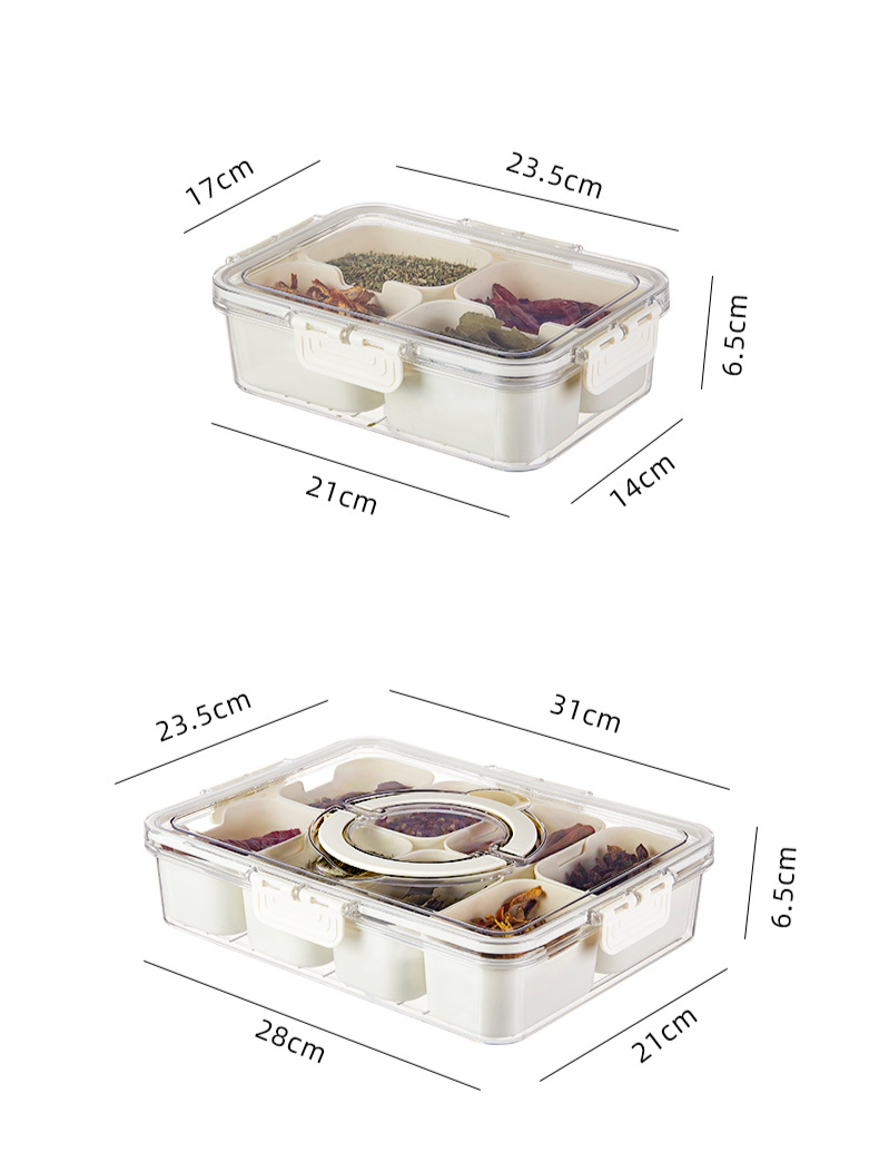 Food Grade Refrigerator Fresh Keeping Box Travel Sealed Carry Portable Compartment Storage Box Seasoning Box_voghion.com