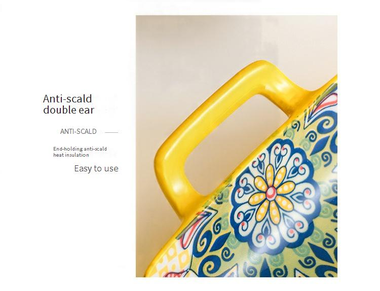 Bohemian Underglaze Ceramic Dinnerware Set - Hand-Painted Bowls & Plates For Rice Noodles & Fish Serving_voghion.com