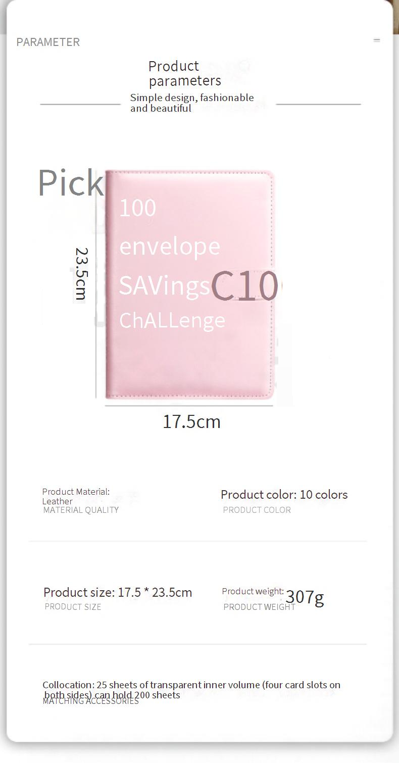 Refillable Notebooks Loose Leaf Couple 100 Day Challenge To Save Money Saving Notebook Loose Leaf Handbook_voghion.com