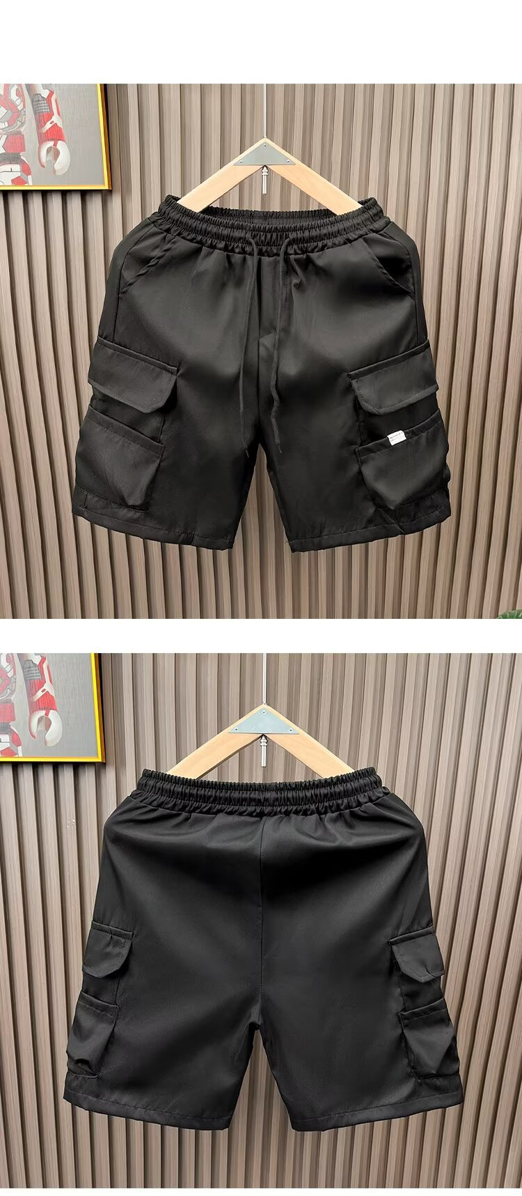 Men's Lightweight Summer Cargo Shorts - Relaxed Fit Casual Short Pants With Multiple Pockets, Straight Cut For Comfort (Black, Khaki, Gray) _voghion.com