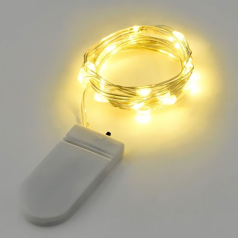 Copper Wire LED String Lights With CR2032 Battery - 10/20/30/50 LEDs For Flowers, Cakes, Gifts_voghion.com