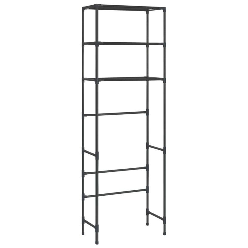 20.9x11x66.5 Black Storage Toilet Rack Over 3Tier_voghion.com