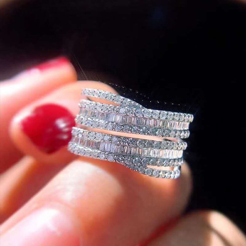 Anello Cao Shi intarsiato con anello in zircone a forma di T Fede nuziale da donna_voghion.com