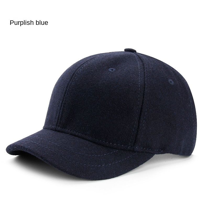 Casquette de baseball en laine à bord court réglable pour homme, chapeau épais pour loisirs en plein air, casquette chaude, automne et hiver_voghion.com