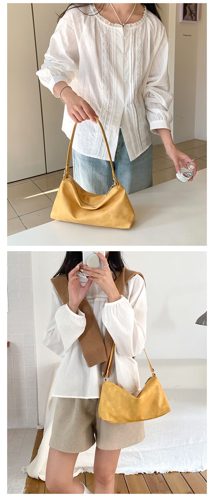 fashion 2025 New Soft Leather Women's Handheld High-end Hundred Small Square Scarf Shoulder Bag_voghion.com