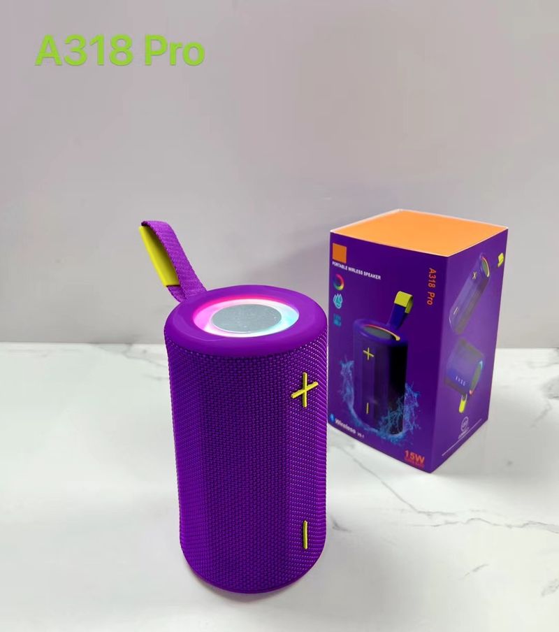 New A318pro Bluetooth waterproof outdoor handheld 15W subwoofer RGB color lights network speaker_voghion.com