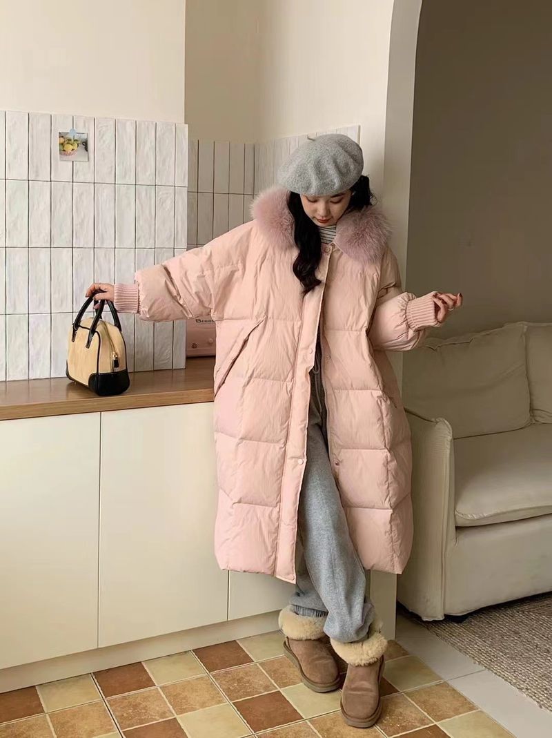 Damenmode lange Kapuzenjacke Warme Jacke_voghion.com