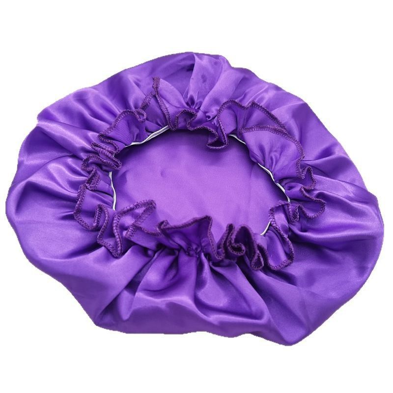 Foreign Trade Women's Satin Lace Sleep Cap Hair Care Solid Color Chemotherapy Home Hat Cross-Border Exclusive_voghion.com