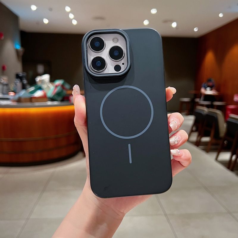 Custodia magnetica originale ultra sottile in PC rigido per iPhone 16, 15, 14 Plus, 13, 12 Pro Max, 11, con ricarica wireless e antiurto._voghion.com