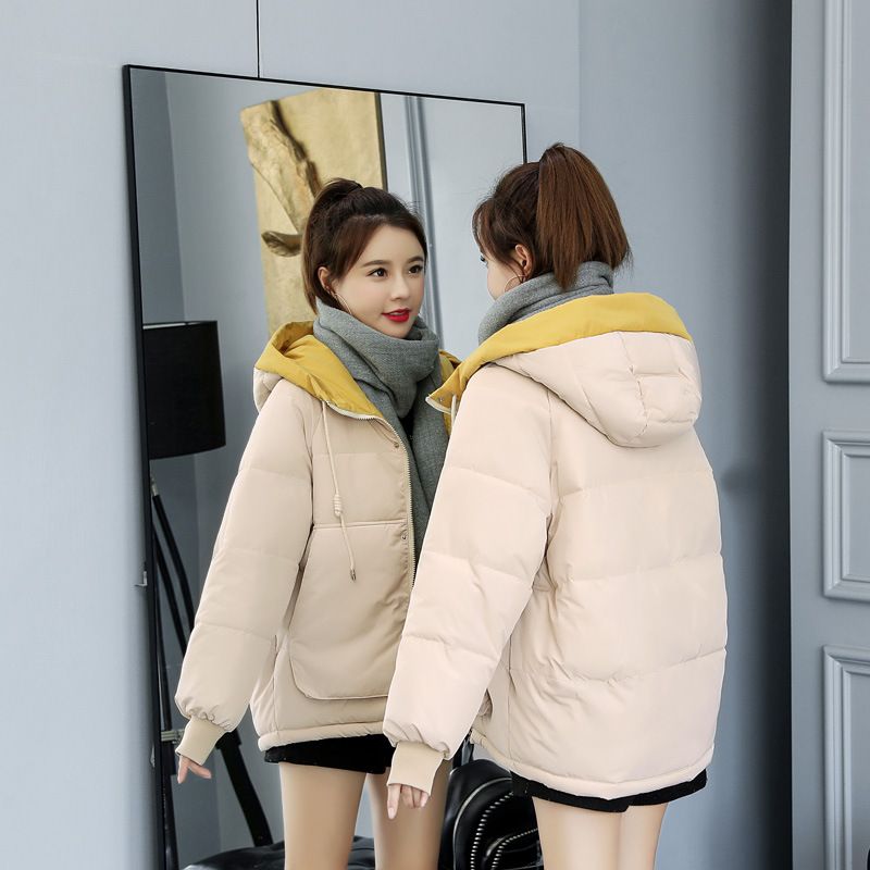 Chaqueta acolchada corta de algodón grueso y suelto para mujer, estilo coreano, para invierno 2024_voghion.com