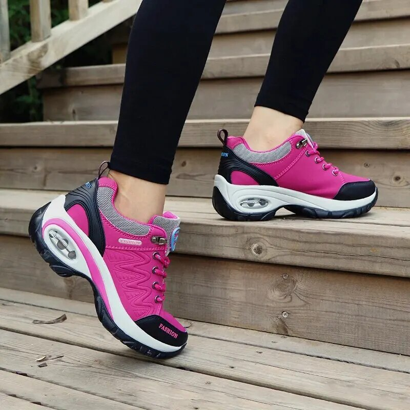Ladies Sneakers Comfortable Breathable Platform Fashion Lace Up Female Casual Shoes For Women Outdoor Short Boots_voghion.com