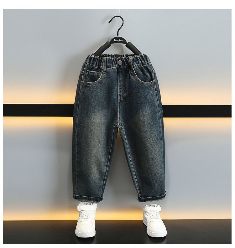 Outfit primavera autunno 2025 Nuovi vestiti alla moda per bambini con colletto rovesciato e patchwork di denim per ragazzi casual_voghion.com