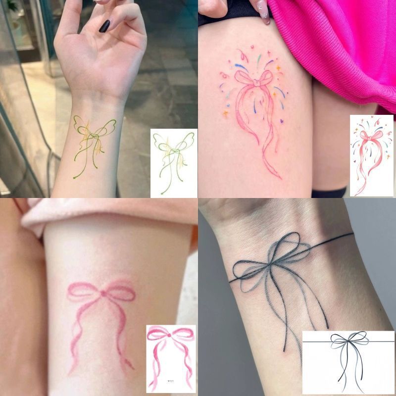 Adesivo per tatuaggio sulla clavicola del braccio di una ragazza dolce, calda e fredda, con farfalla verde_voghion.com
