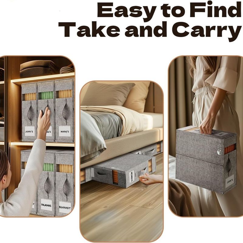 Sheet Storage Bag Foldable Linen Wardrobe Storage Bag Sheet Set Storage Bag Bedding Storage Box_voghion.com