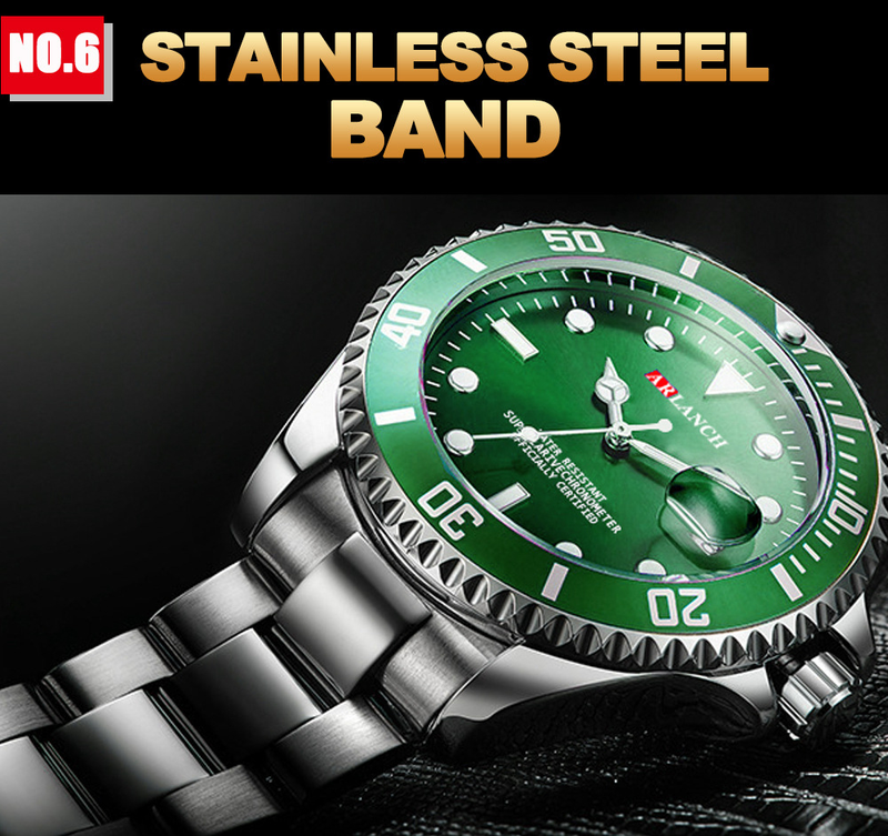 Men's Sporty Quartz Watch With Luminous Hands, Date Display, And 30M Water Resistance - Stainless Steel Case & Band, Mineral Crystal Glass_voghion.com
